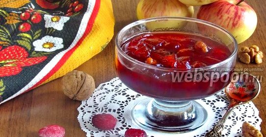 Варенье из клюквы с яблоками и грецкими орехами