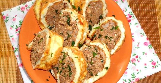 Рулет с диким рисом и печенью