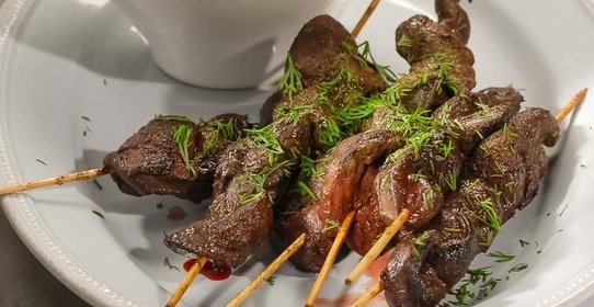 Шашлычки из говяжьей печенки