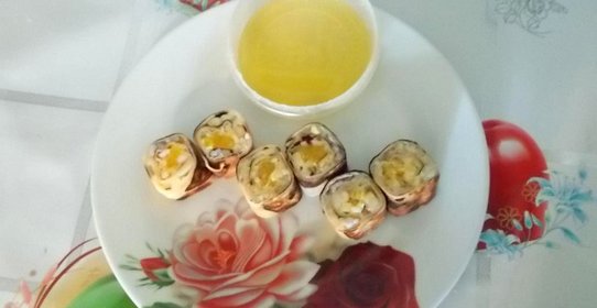 Сладкие блинчики с рисом и апельсином