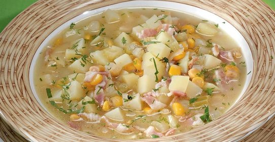 Похлебка из бекона с кукурузой