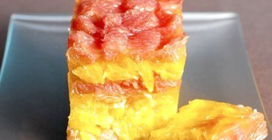 Цитрусовый террин с карамелизованной грейпфрутовой цедрой