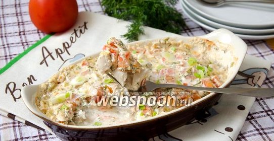 Окунь запеченный в сметане