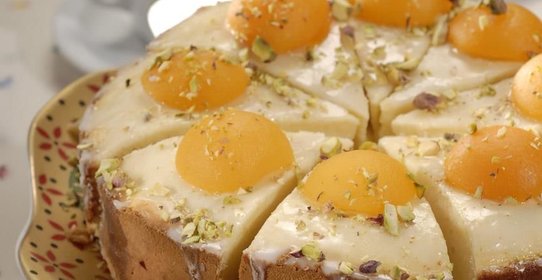 Творожный торт с абрикосами