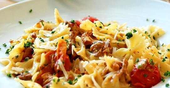 Паста с лисичками в сливочном соусе