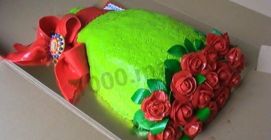 Торт с бантом из мастики