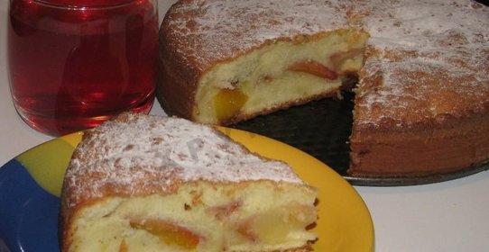 Персиковый пирог с персиками