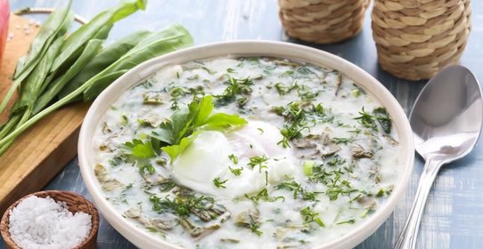 Хлебный суп с щавелем