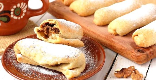 Постные ореховые трубочки