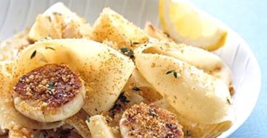 Паста с морскими гребешками