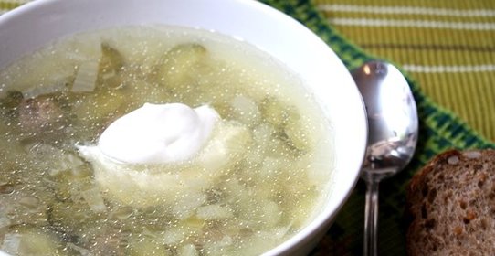 Рассольник с перловкой без мяса