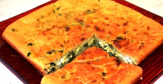 Пирог с луком на кефире