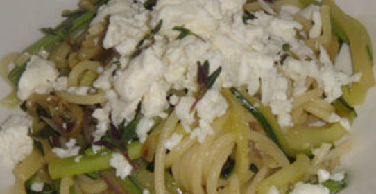 Паста с печеными овощами