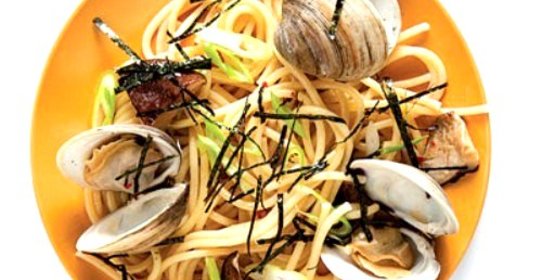 Лингвини с мидиями в японском стиле