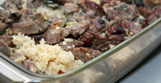 Запеченная баранина с рисом