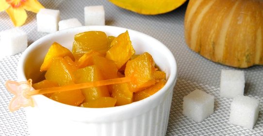 Тыква в духовке кусочками с сахаром