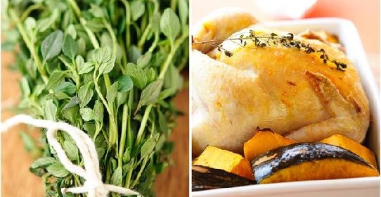 Курица с тимьяном, тыквой и начинкой в марокканском стиле