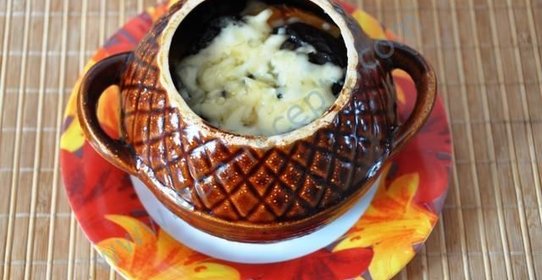 Тыква в горшочке с картошкой