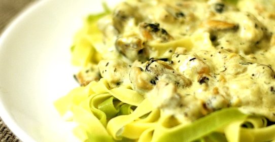 Мидии в чесночно-сливочном соусе