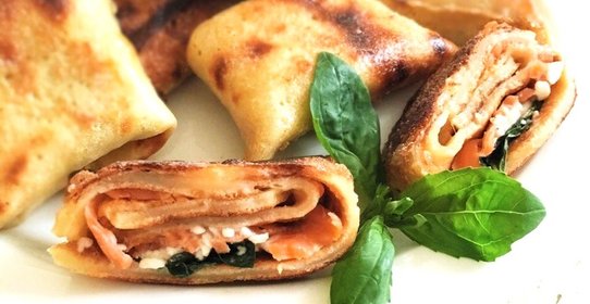 Блинчики с семгой