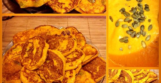 Тыквенные оладьи с отрубями и семечками