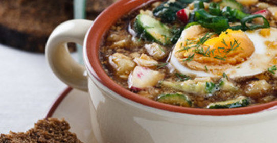 Окрошка мясная на квасе