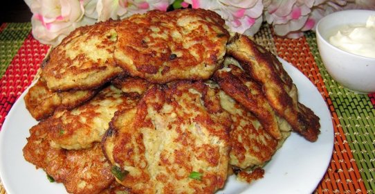 Кабачковые оладьи с мясным фаршем