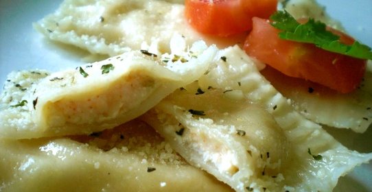 Равиоли с креветками