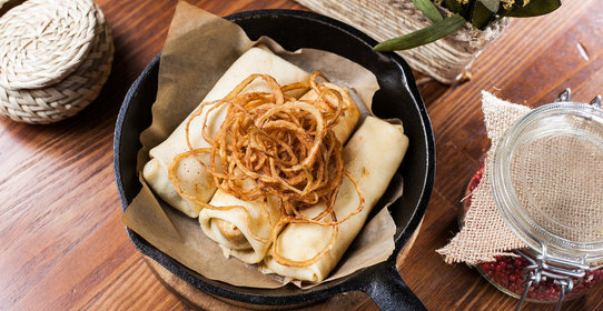 Блины с картофелем и чоризо