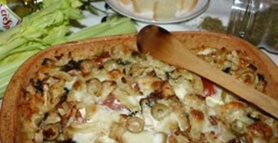 Пикантная хлебная запеканка