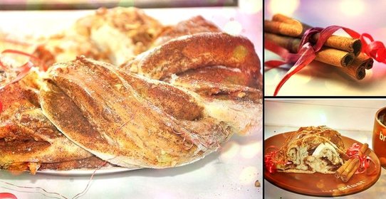Крендель с корицей и орехами