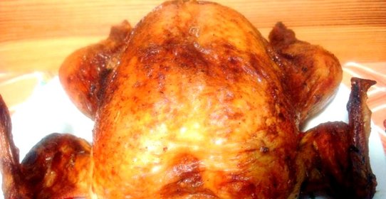 Пряная курица фаршированная яблоками