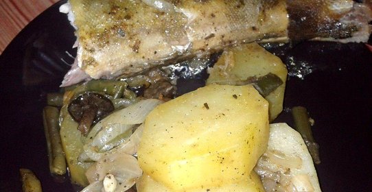 Рыба Терпуг запеченная с овощами