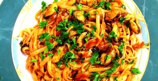 Паста с мидиями