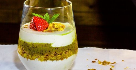 Творожный мусс с фруктовым смузи