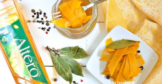 Тыква, маринованная слайсами