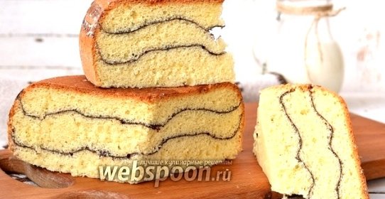Полосатый бисквит в мультиварке