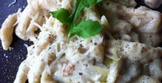 Паста ньокки с белыми грибами и ароматом трюфеля