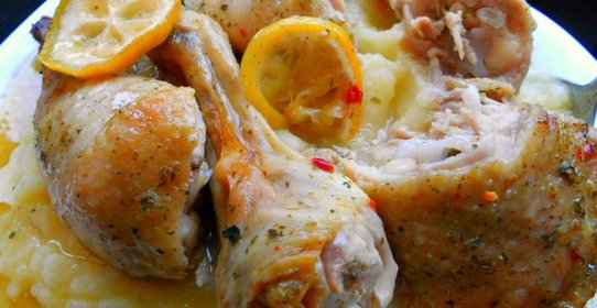 Куриные ножки, запеченные в рукаве с лимоном