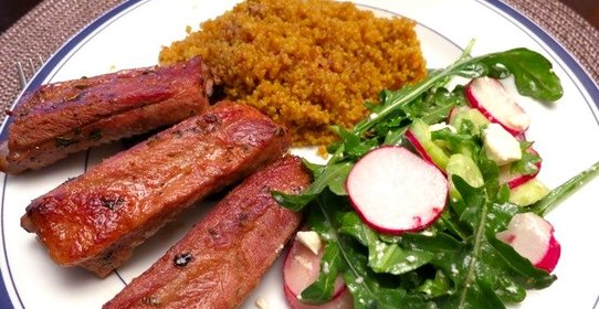 Свиные ребрышки в кефирном маринаде