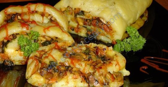 Постный картофельный рулет
