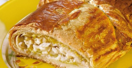 Средиземноморский пирог с треской и луком-пореем