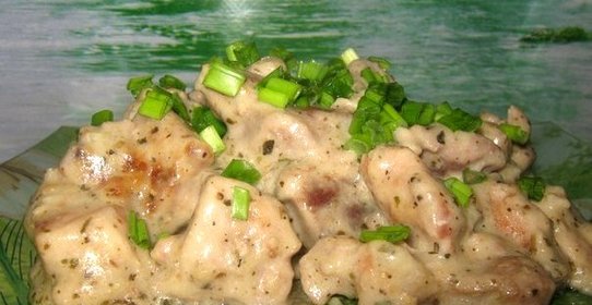 Мясо в сливочно-чесночном соусе