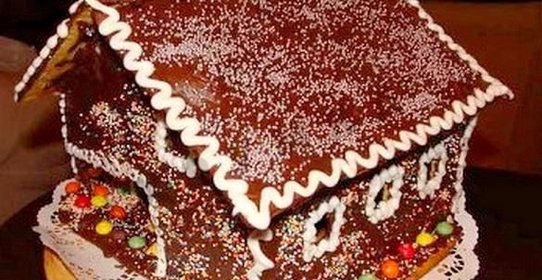 Торт новогодний домик