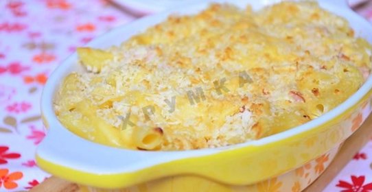 Запеченные макароны с ветчиной
