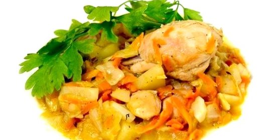 Курица с капустой в мультиварке