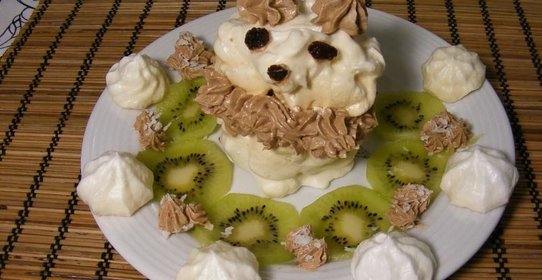 Пирожное безе с шоколадным кремом Гавайский мишка