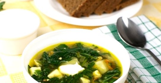 Зеленый борщ с крапивой