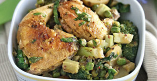 Весенний цыпленок с овощами