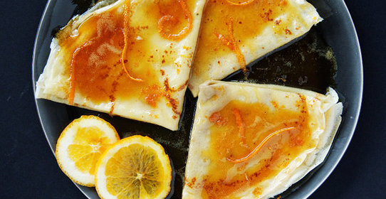 Блинчики в апельсиновом сиропе с коньяком